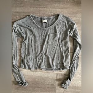 Hollister cropped gray sweater size small